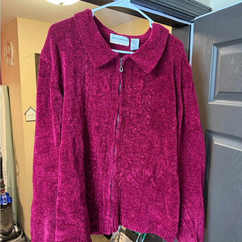 Alfred Dunner Rich Red Knit Sweater Women Size 3x inside shoulder pads inside